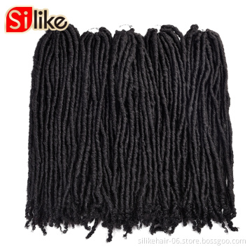 Dreadlocks  Faux Locs Crochet Hair with Curly Ends Straight18"Soft Synthetic Braiding Hair Extension faux locs in Synthetic Hair